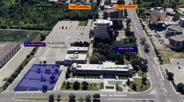 Plan d'implantation de la nouvelle cour municipale