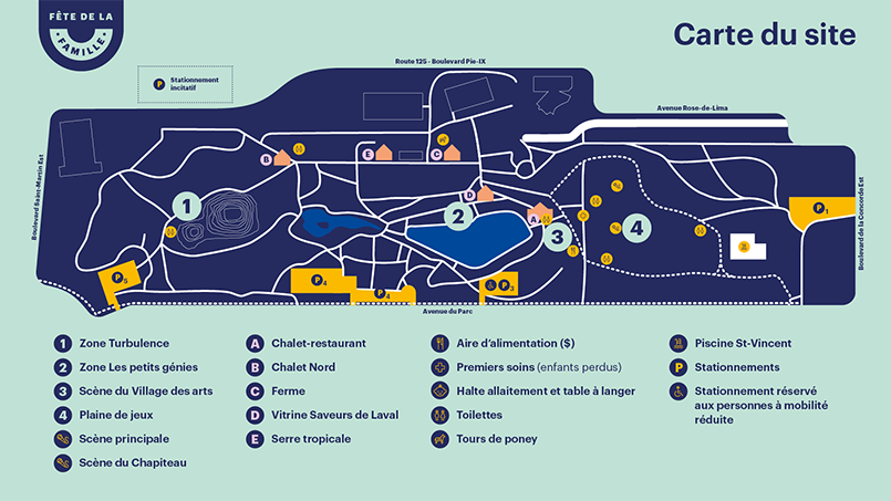 Carte du site du Centre de la nature pour savoir s'orienter lors de la Fête de la famille