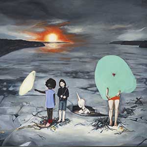 Séance Wifi DIY, 2020 Huile sur bois 102 x 102 x 4,1 cm