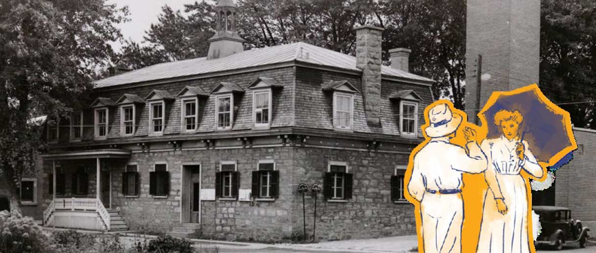 Photo en noir et blanc de l'hôtel de ville de Sainte-Rose