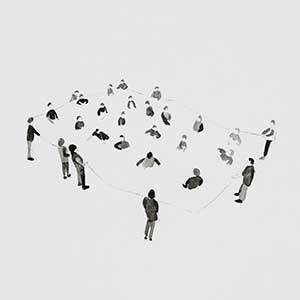 Sans titre (série TeamBuilding), 2021 Aquarelle sur papier 23 x 23 cm