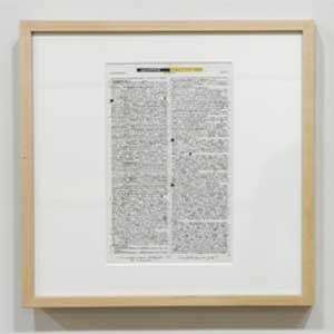 Page-Miroir : faiblement/faim, 1988-89 Papier, encre, graphite, dorure et miroir 33 x 33 x 4 cm