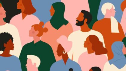 Illustration d'une mosaïque de personnes