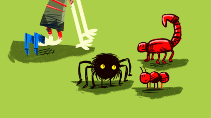 Une araignée et un scorpion en dessin